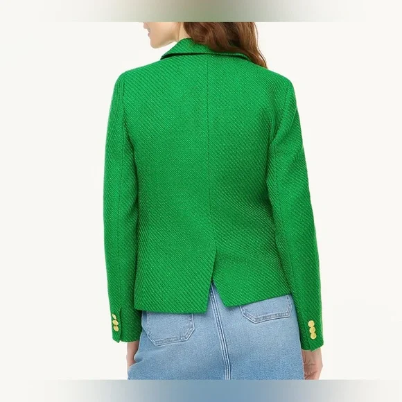 J.Crew Factory Schoolboy Blazer in Textured Green Tweed size 10 - Picture 2 of 11